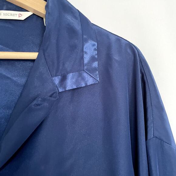 Victoria's Secret lightweight navy button down pajama top women's size large - Picture 2 of 7